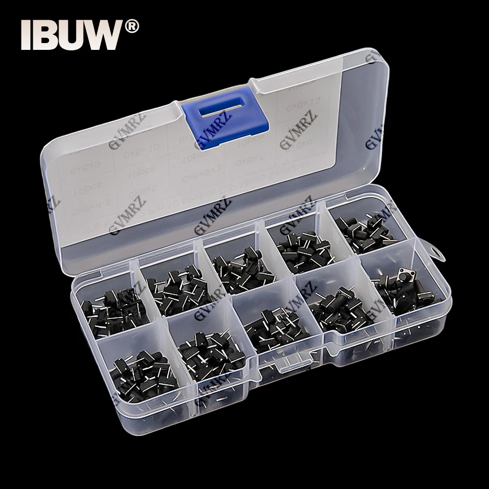 

10 значений, 100 шт., микротактильный переключатель, мгновенный тактовый DIP-переключатель, 2 контакта, 6x6 мм, микросенсорный кнопочный переключатель, высокий 5 мм, 6 мм, 8 мм, 9 мм