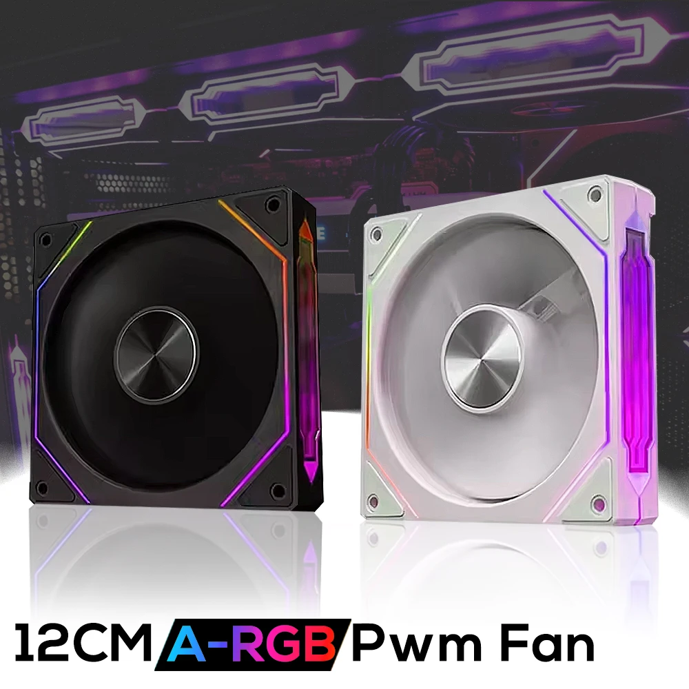 Prism 4RS Cooling Computer Case Fan PWM 4PIN 800-1800RPM 5V 3PIN ARGB SYNC 58.36CFM High Air Volume Infinity Mirror Design