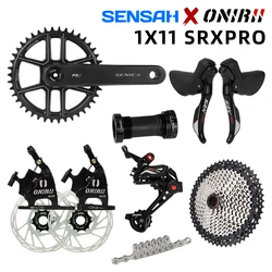 SENSAH-SRX PRO Groupset with Crank Shifter, Rear Derailleur, Cassette Chain for Road Gravel Cyclo-Cross Bike, 1x11 Speed, New