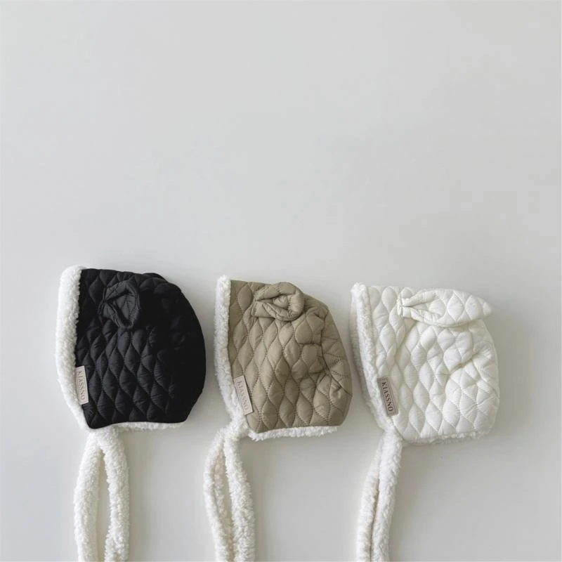 

Baby LeiFeng Hat Cotton Down Hat Infants Bonnet Warm Pullover Caps Short Brim Ear Protections Caps