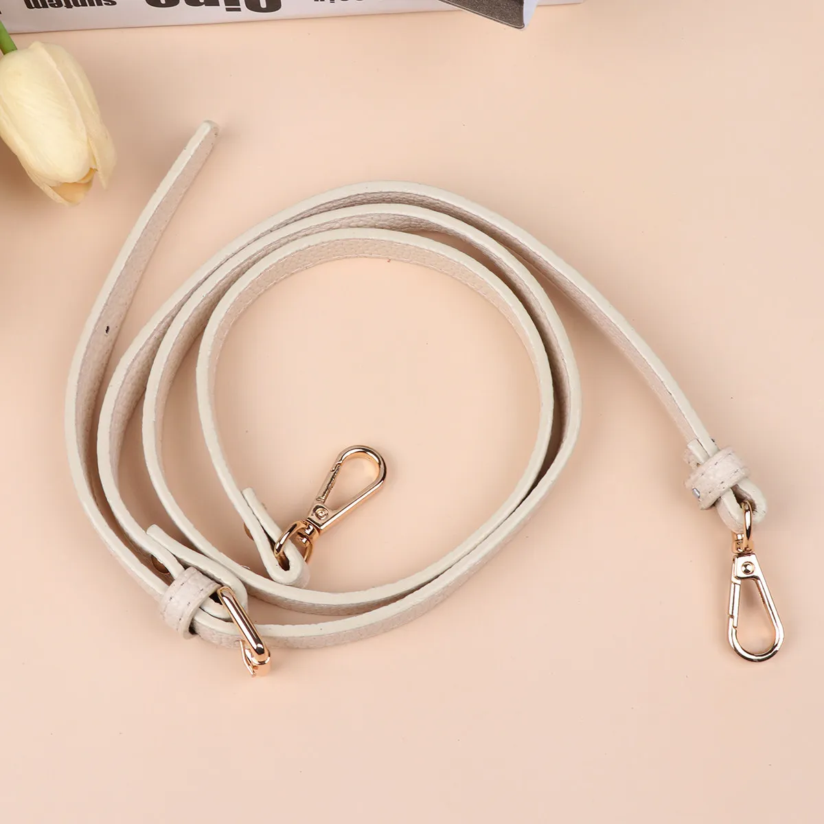 

Universal Adjustable PU Shoulder Bag Strap Replacement for Messenger Travel Gym Briefcase Bags Women Bag Accessory Beige Golden