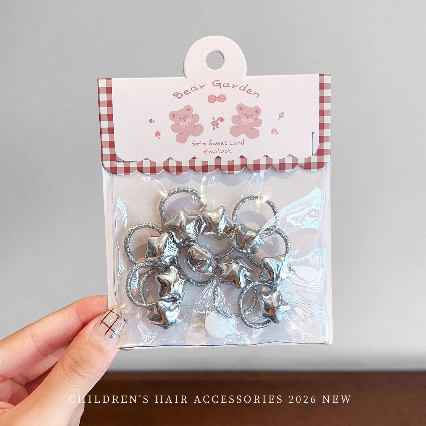Haargummis mit Perlenmuster für Kinder, niedliche Bären- und Buchstabenmotive, Blumenmuster, elastische Haarbänder, Mädchen-Pferdeschwanz-Halter, süßes Haar-Accessoire für Kleinkinder. – Detail 13