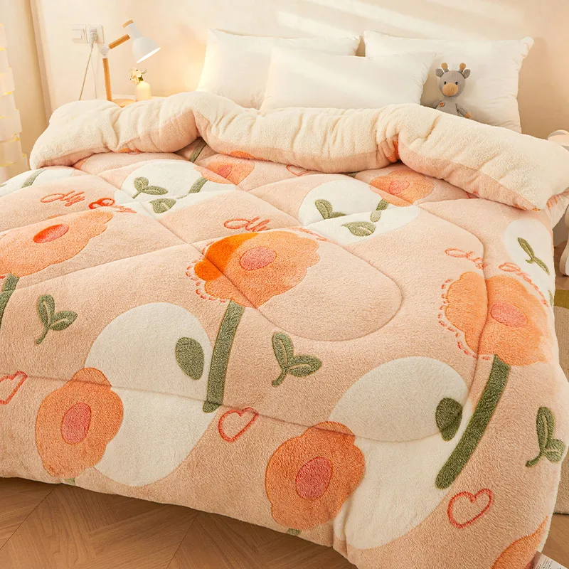 Blanket Winter Thick Cover Blanket Quilt Sofa Cover Mattress Autumn and Winter Coral Fleece Office Nap Berber Fleece Blanket