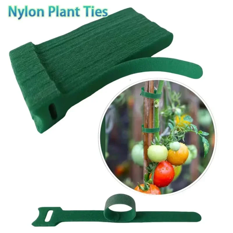 50/100pcs Nylon Plant Ties Reusable Adjustable Non-Slip Hook and Loop Fasteners Home Garden Accessories Gardening Applications