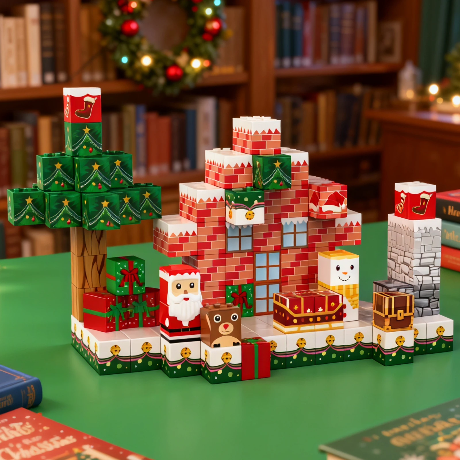 TOYLINX Magnetische Bouwstenen Voor Kinderen 154PCS Stem Zintuiglijke magneet kubussen gebouw Speelgoed Diy Model Kit Chrismas Sneeuw Huis