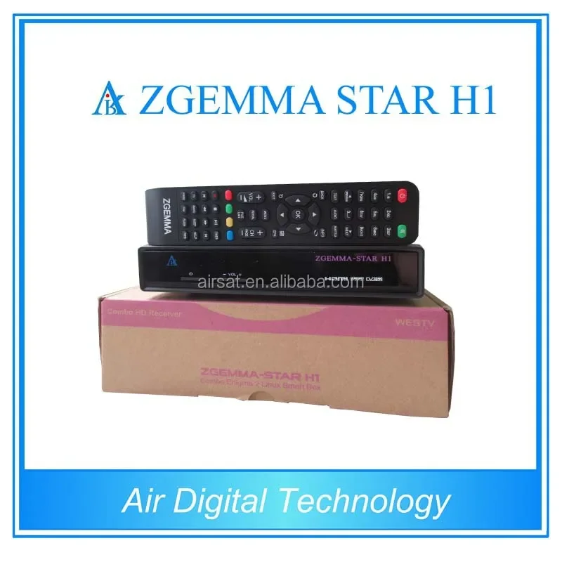 Zgemma H1ดาว1080P ลินุกซ์ OS ทีวีถอดรหัสสองจูนเนอร์ในตัว DVB-S2 + C กับ CA
