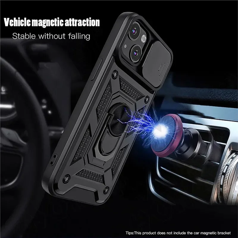 Armor Shockproof Magnetic Ring Stand Holder Case For iPhone15 13 12 11 14 Pro  X XR XS Max 12 13 Mini 7 8 Plus 11Pro Back Cover