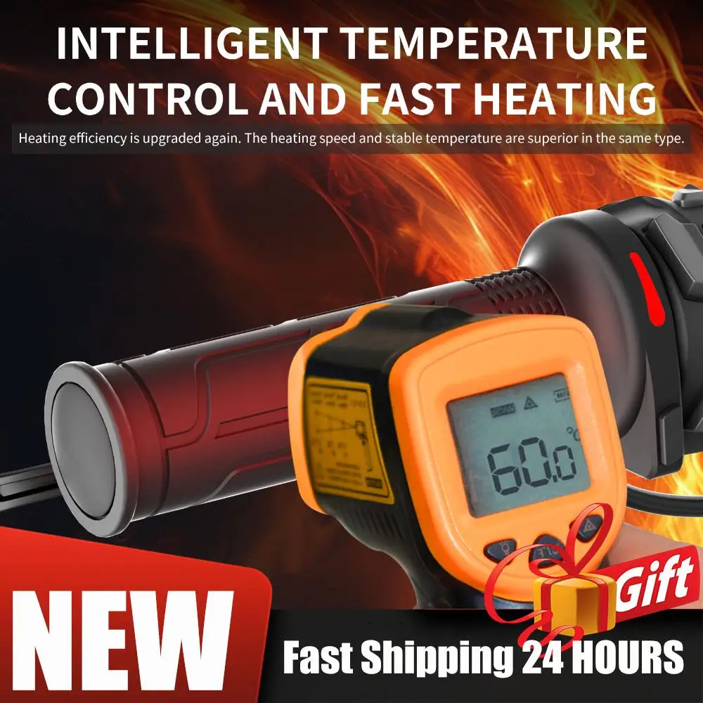 DC 12V Motorcycle Handlebar Heater Hot Grip Handlebar Hand Warmer 22mm Waterproof 6 Gear Electric Heated Grips Heating Handlebar view 2