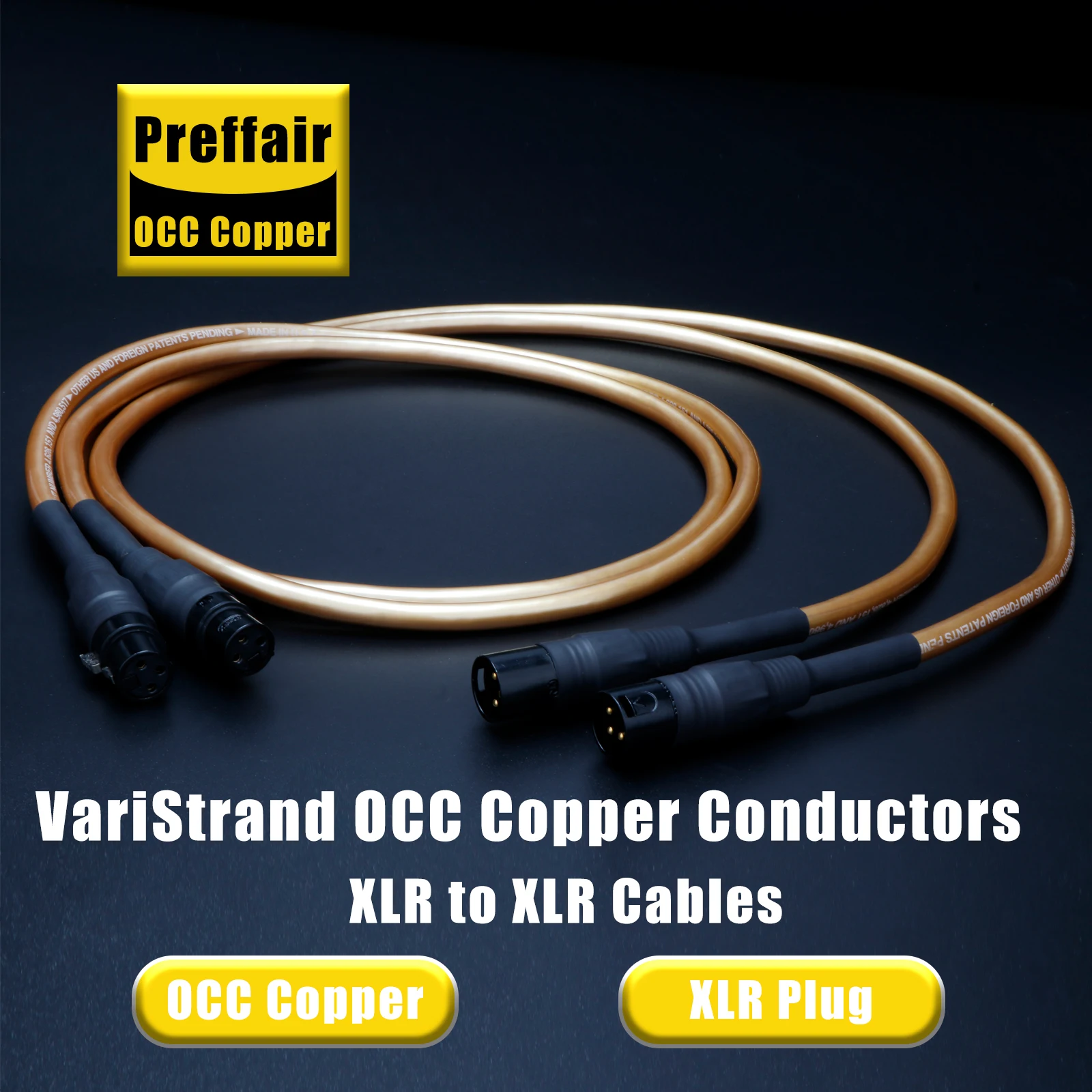Paar HiFi XLR Symmetrisches Kabel OCC Versilbertes XLR-Verbindungskabel mit rhodiumbeschichtetem Stecker. – Detail 1