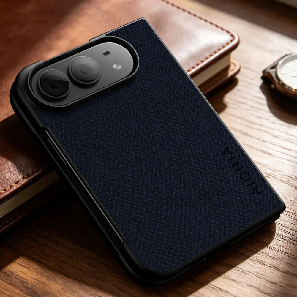 Hülle für iPhone Duo Ultra Fold, luxuriöse Textil-Leder-Handyhülle, weiche Schutzhülle für iPhone Duo, Capa. – Detail 3