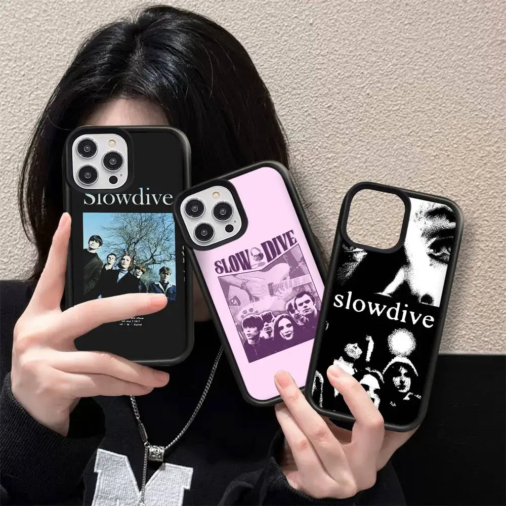 S-Slowdive Band Shockproof Phone Case For iPhone 11 12 13 14 15 16 17 Pro Max Plus PC TPU Hard Cover