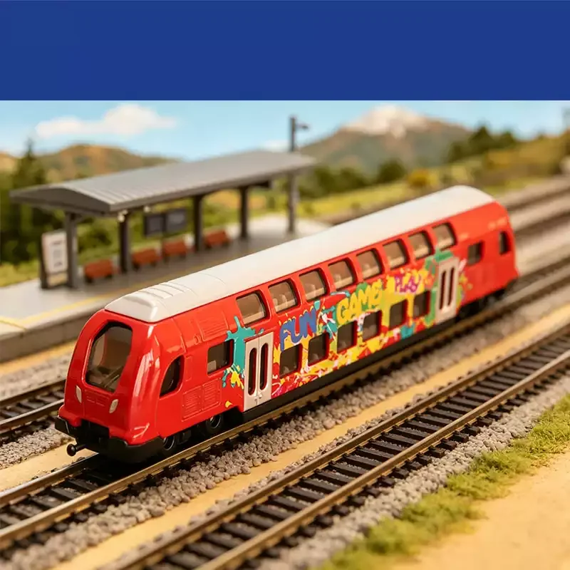 (Packing Length 25 CM) SIKU Double Decker Train 1791 Alloy Bus Model Static Display Collectible Toy Gift Souvenir Decoration