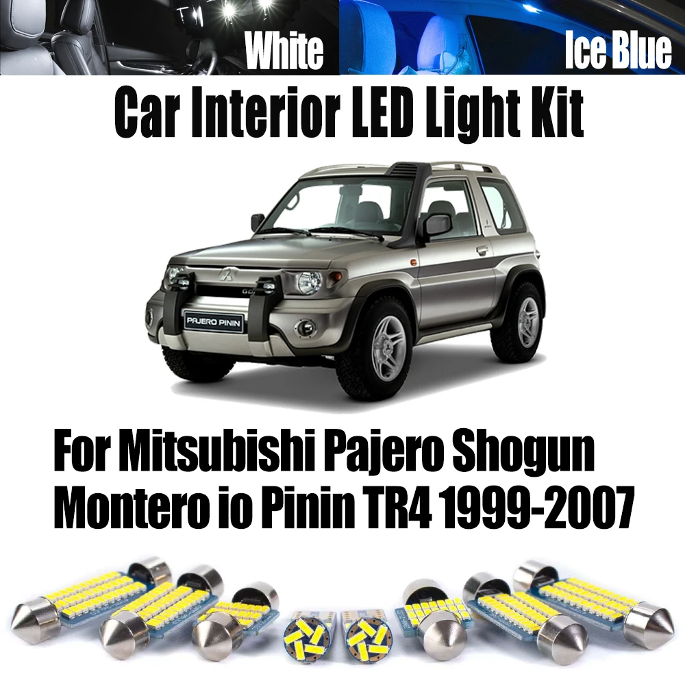 11 pçs canbus led interior mapa cúpula kit de luz para mitsubishi pajero shogun montero io pinin tr4 1999-2007 lâmpadas de cortesia do carro