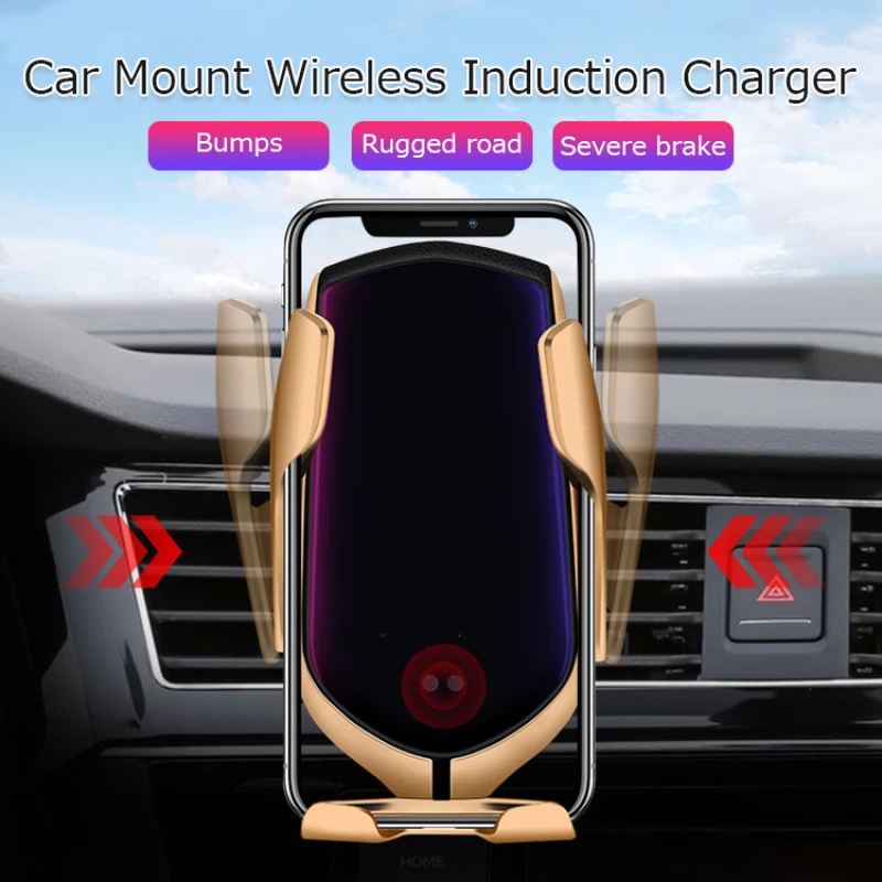 R1 car wireless charging 10W infrared light sensor automatic opening and closing car wireless chargi