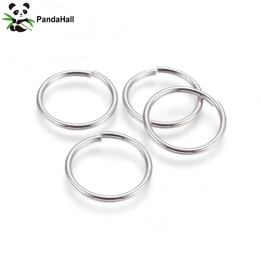PandaHall Tarnish Resistant 304 Stainless Steel Saw Cut Open Jump Rings diameter 1.4-3mm x thick 6-30mm Round for Jewelry Making