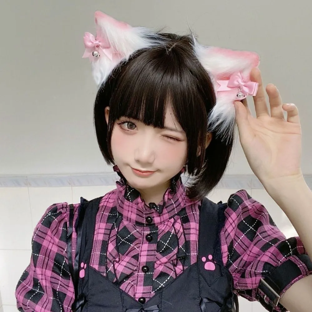 Original Handmade Japanese Style Cute Plush Lolita Headdress, Cat Ear Hair Clips, Realistic Fox Animal Ears