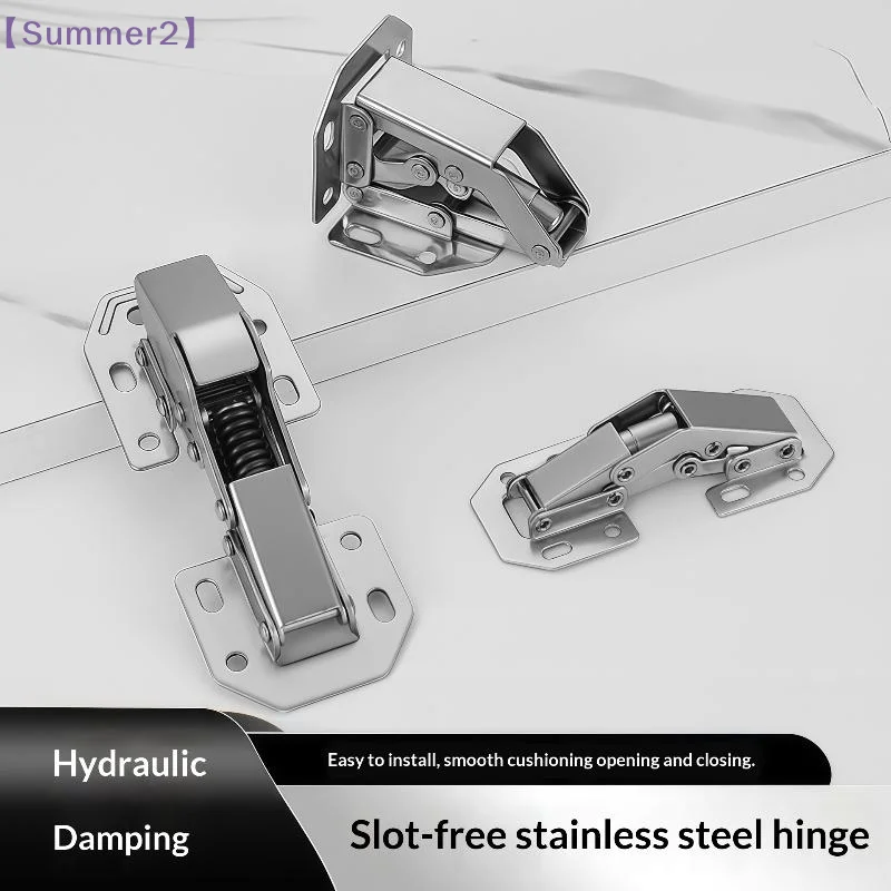 【Xia2】2Pcs 3/4/5 Inch Stainless Steel Kitchen Cabinet Hinges Camper Car Door Support Hidden Hinges Furniture Hardware Supplies