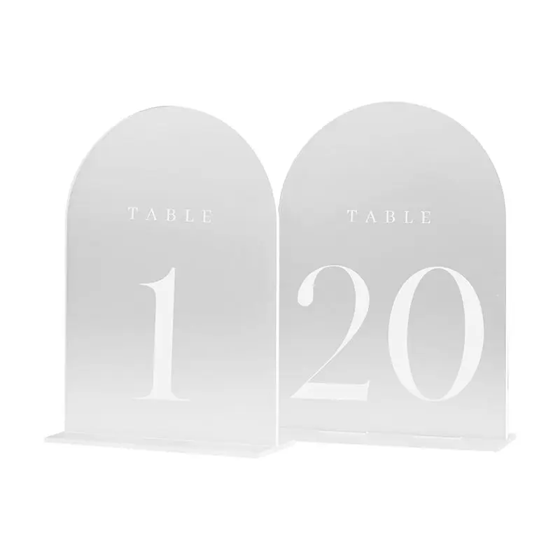

20Piece Frosted Arch Table Numbers For Wedding 5X7inch Frosted Arch Acrylic Table Signs Perfect For Table Decoration-[A04I Tools