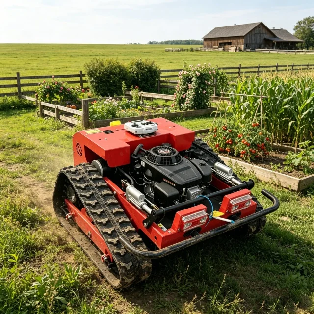 550mm Wide Four Stroke Tracked Lawnmower Wireless Remote Controlled Intelligent Lawn Mowing Robot for Home Gardens 180