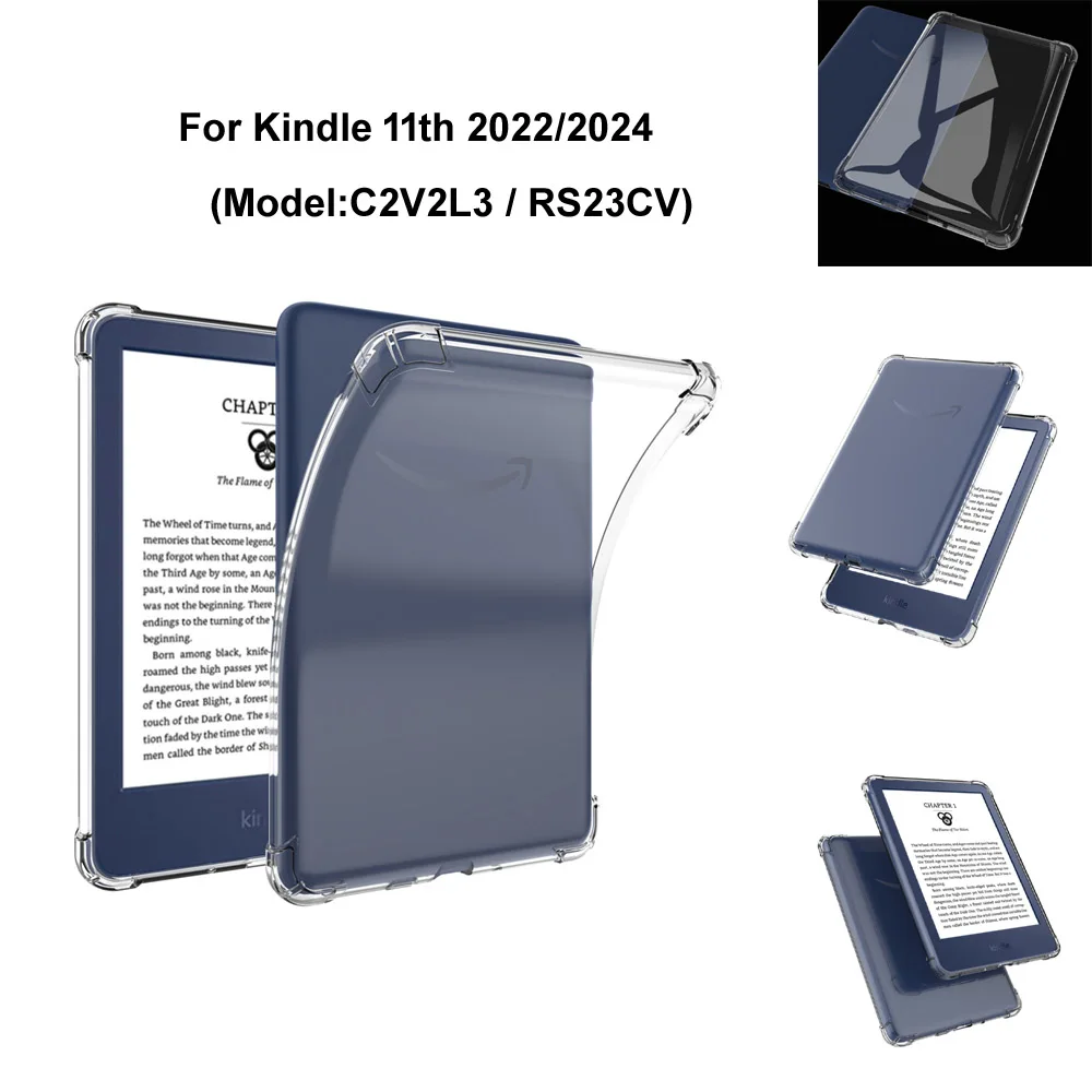 Clear Case For Kindle 11th 2024 2022 C​2V2L3 RS23CV Ebook Cover Protective TPU Soft Cases