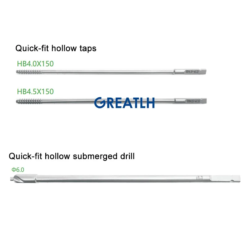 GREATLH Orthopedic Bone Drill Set Cannulated Nail Instrument Set Hollow Hexagonal Screwdrivers Orthopedic Instrument Φ4.0-4.5