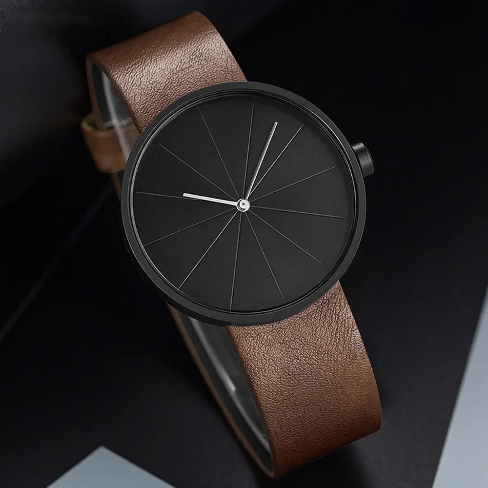 YAZOLE Orologio da uomo Cinturino in pelle di moda Orologi al quarzo Orologio da lavoro da uomo Stile minimalista Orologio da polso ultrasottile Regali di abbigliamento