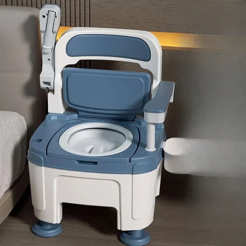 Foldable Armrest Toilet Chair Height Ajustable Portable Adult Commode For Elderly Patients Pregnant Woman Potty Chair Plastic