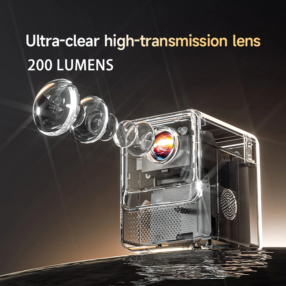 Intelligenter Mini Tragbarer Kabelloser Projektor Android 11 200 ANSI Lumen 4K Full HD Video Unterstützt Elektrischer Fokus mit WLAN Bluetooth 5 für Heimkino – Detail 5