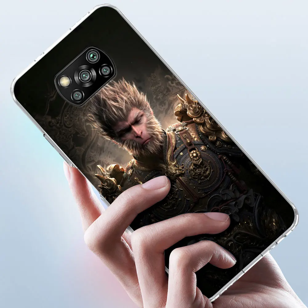 Wukong Black Myth Case for Xiaomi Poco X3 F4 GT X6 Pocophone F1 F3 M5 M3 M5s X4 NFC X5 F5 M4 F2 Pro Soft Transparent Phone Cover