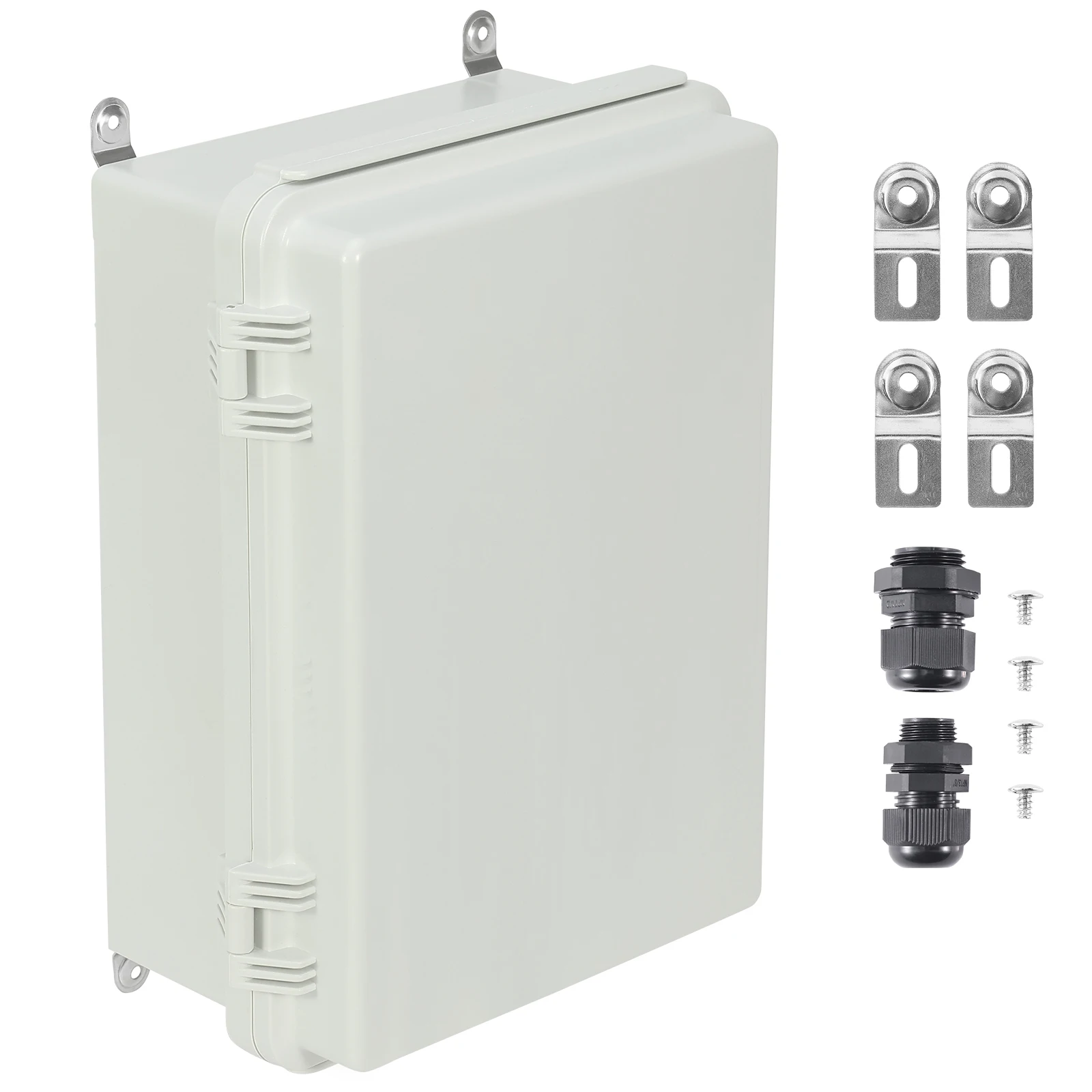 SucceBuy Outdoor Electrical Junction Box ABS Plastic&Hinged Cover Stainless Steel Latch IP67 Waterproof for Electrical Projects