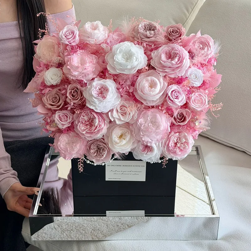 Qixi Festival confession gift immortal flower love rose acrylic dream warm garden for girlfriend girlfriend birthday
