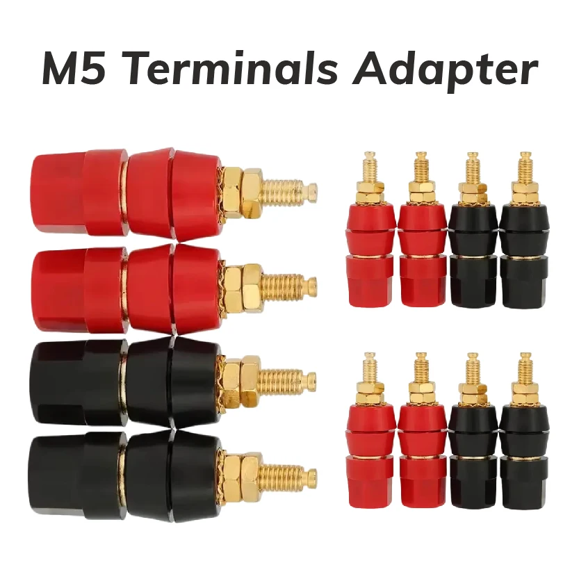 Dual Purpose Binding Post M5 4mm Banana Jack for High Current Audio and Power Applications