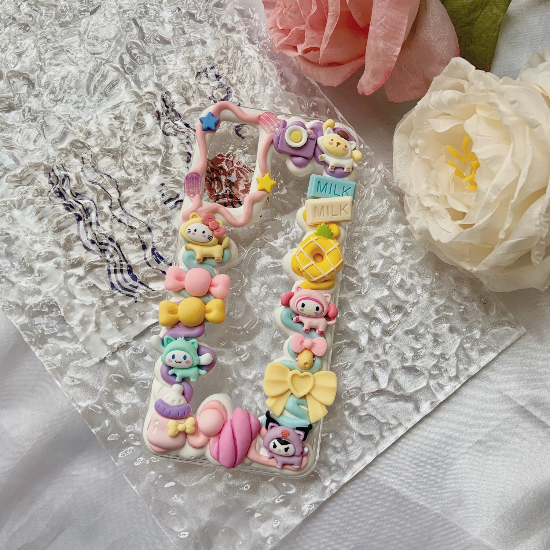 Customize handmade case For Samsung s22 ultra 3D Kawaii phone cover galaxy s21 plus cartoon dog cream shell s20 FE s8/9/10+ gift