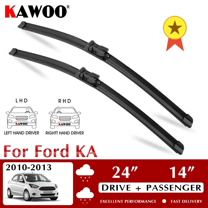 

KAWOO Wiper Front Car Wiper Blade For Ford KA 2010-2013 Windshield Windscreen Front Window Accessories 24"+14" LHD RHD