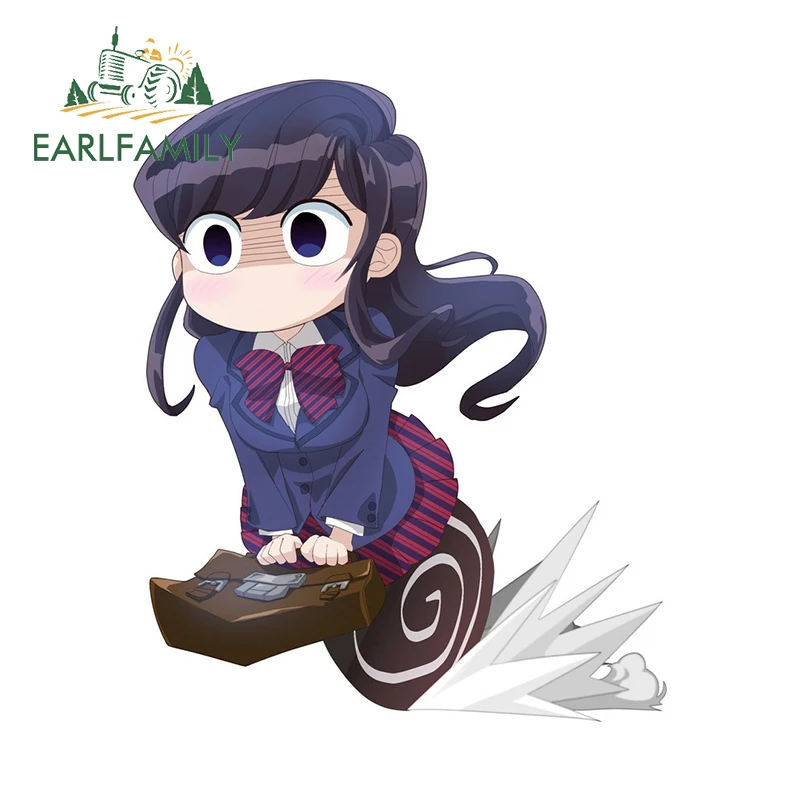 

EARLFAMILY Running Komi Shouko автомобильная наклейка Chibi аниме ноги становятся на горячие колеса наклейки модный декор на холодильник автомобильные аксессуары