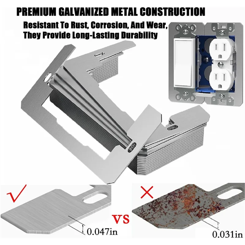 A74E-Wall Plate Leveler Device 22 Pcs Spacers, Flush Fit Design For Loose Plug Switch Installations Box