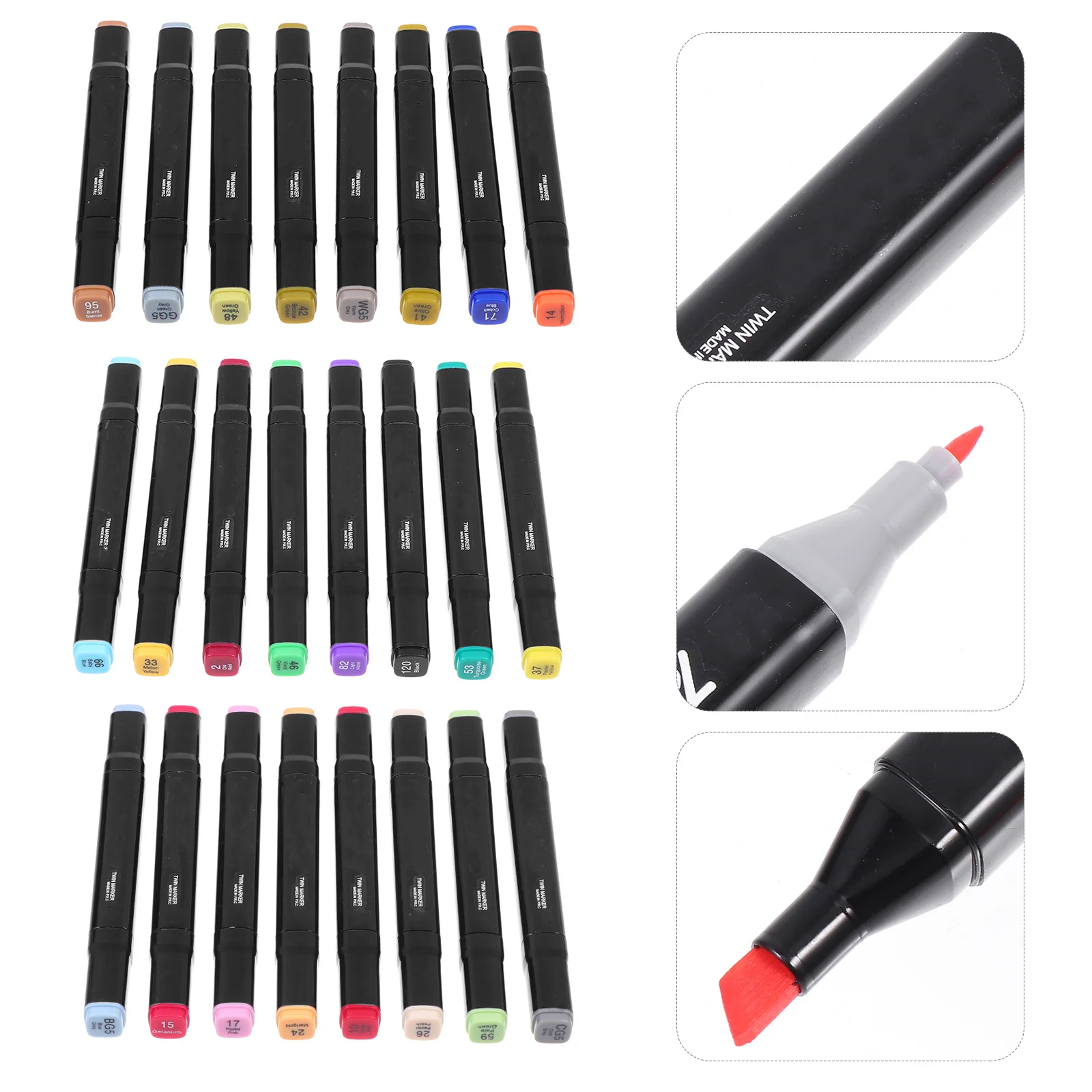 

1Set Double-Headed Marker Pens for Painting Art Drawing Portable Durable Non-Fading Exquisite Nib Gift for Students
