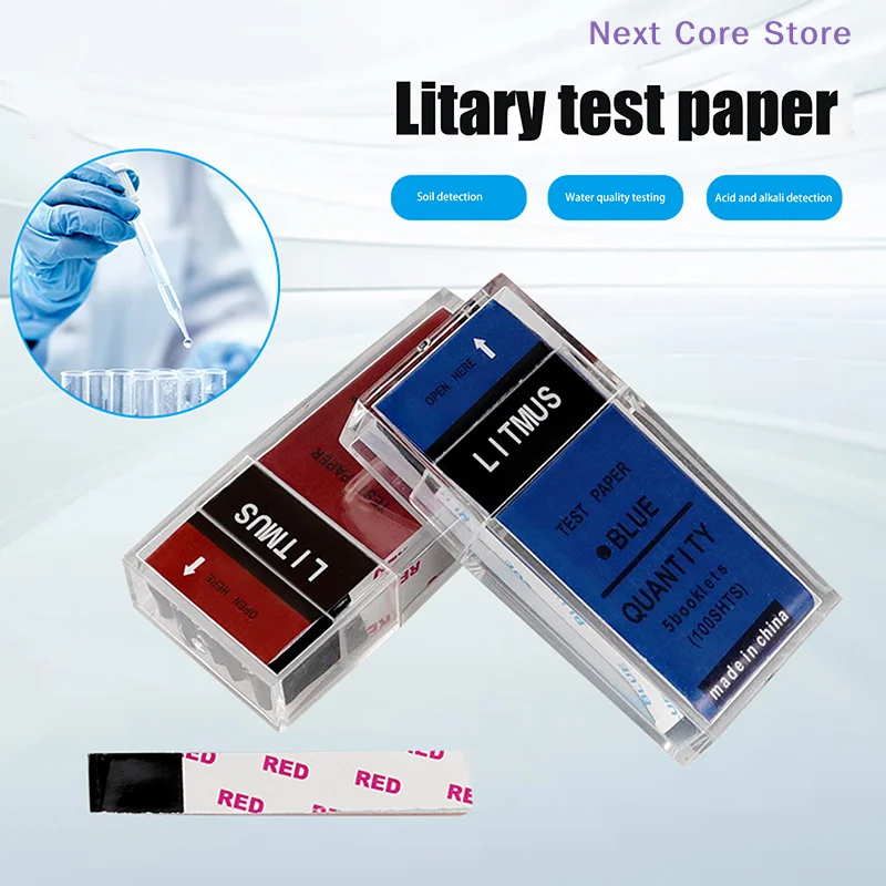 [NC]100 Strips/Box PH Test Strips Red/Blue Litmus Paper Acid Alkali Test Paper For Water Soil Laboratory Acid Alkaline Detection