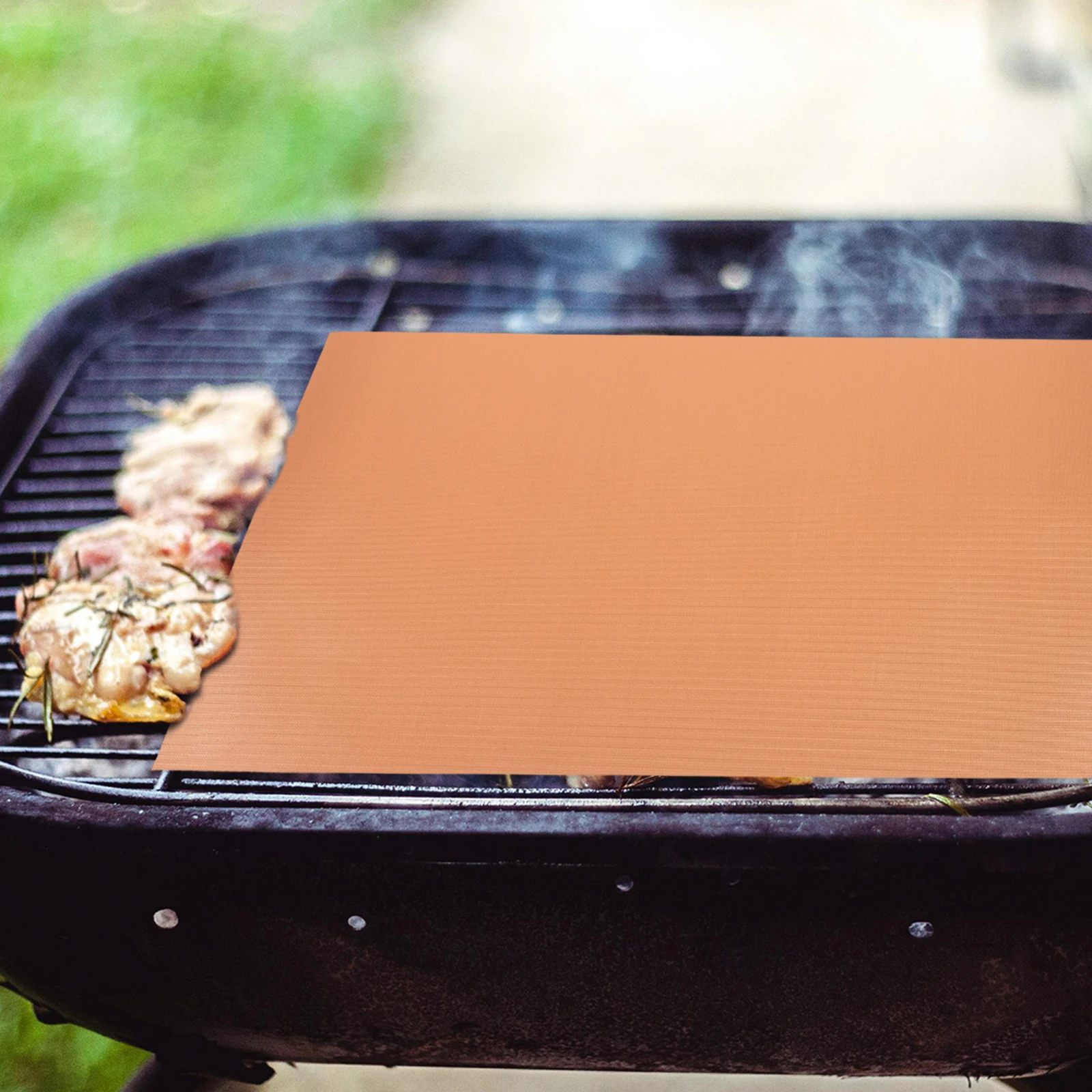 

5 Pcs BBQ Mat Fiberglass Oven Mats Reusable Baking Grill Nonstick 330x400x02mm Copper Black Set Outdoor Cooking Accessories