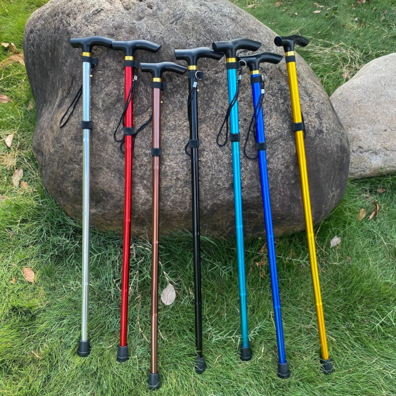 5-teiliger Teleskop-Wanderstock aus Aluminiumlegierung, Outdoor-Wanderstock, Gehstock für Senioren, faltbar
