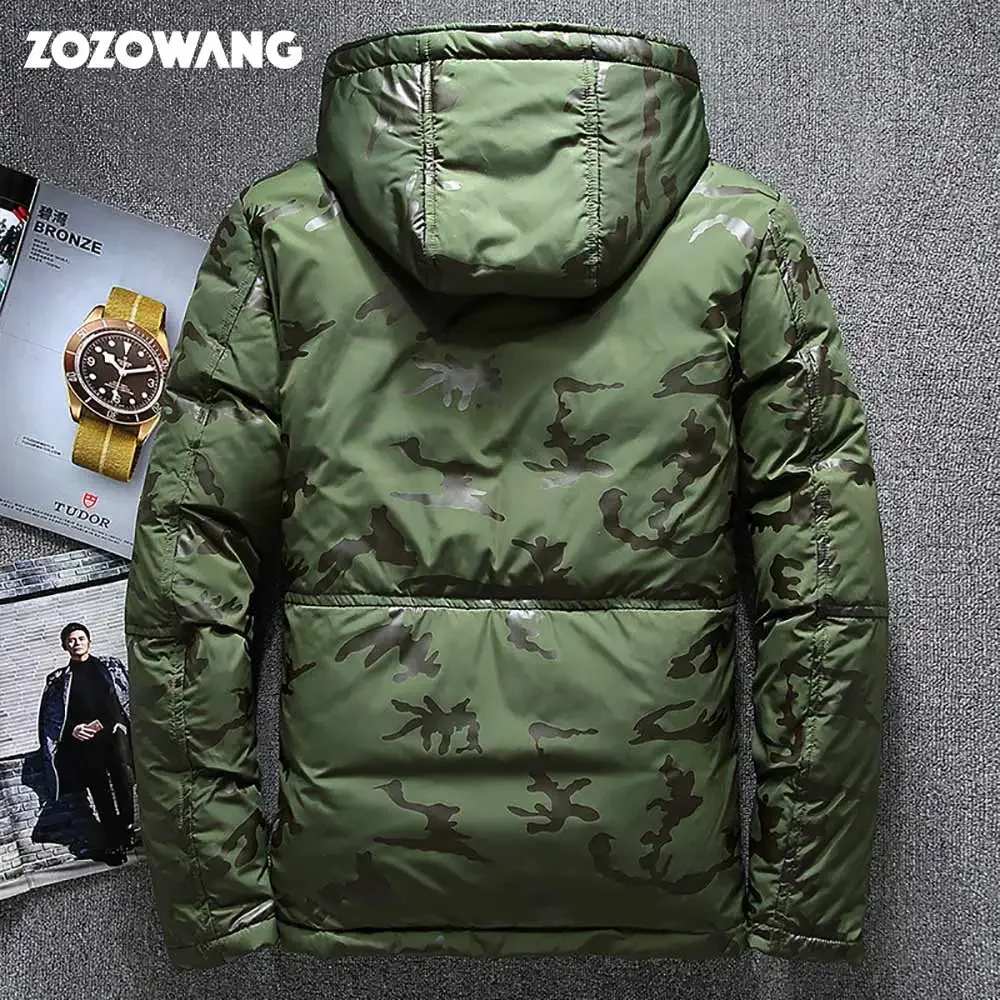 ZOZOWANG 2023 New Parka Men\'s Winter Jacket Thick Snow Parkas Overcoat White Duck Down Jacket Men Windbreaker Down Coat Plus Siz