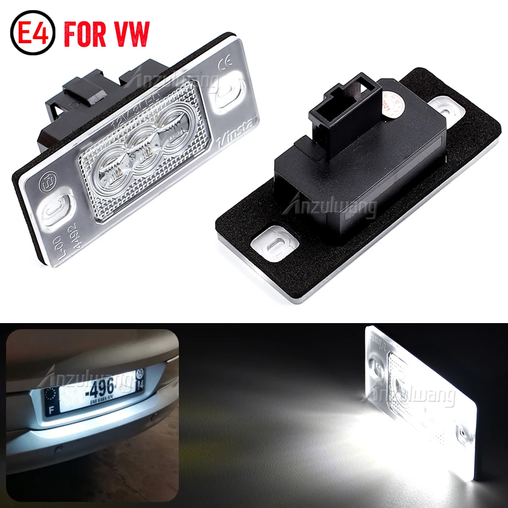 

2PCS LED License Number Plate Light Lamp For VW Golf Mk6 Mk7 Plus Passat B6 B7 Jetta MK6 Polo Touareg Mk2 Tiguan Touran Sharan