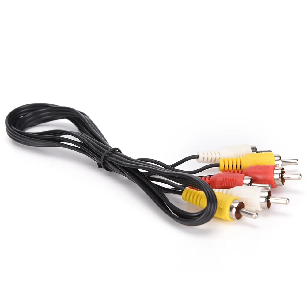 3  Male To 3  Male Connector Composite Audio Video AV Extension Cable Plug Cables 1M Audio Video AV Cable Wire Cord