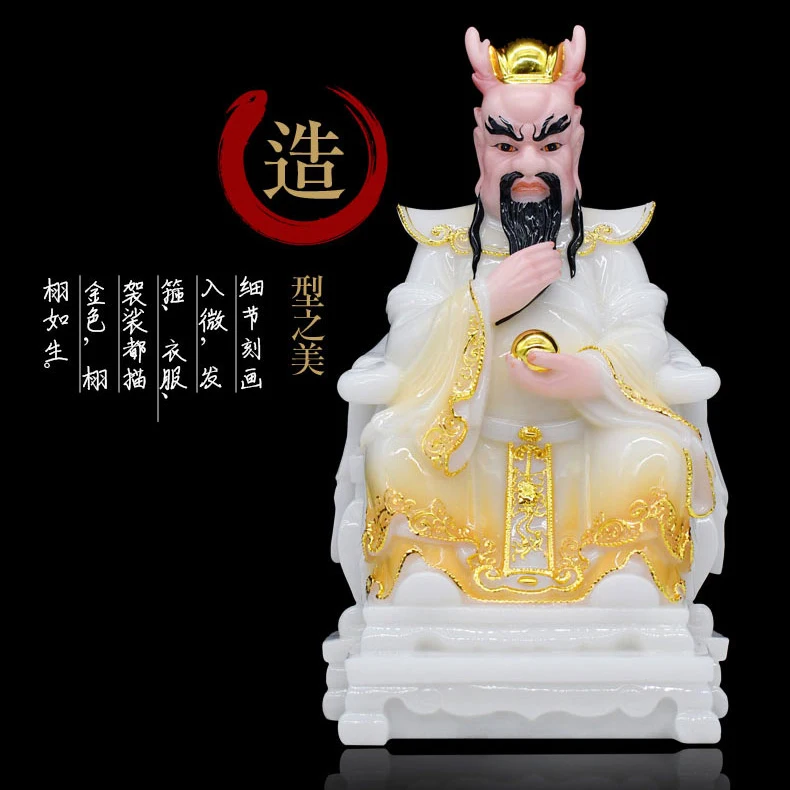 Southeast Asia HOME family protection shop company Prosperity GOOD luck Dragon King Long wang God gilding jade FENG SHUI statue