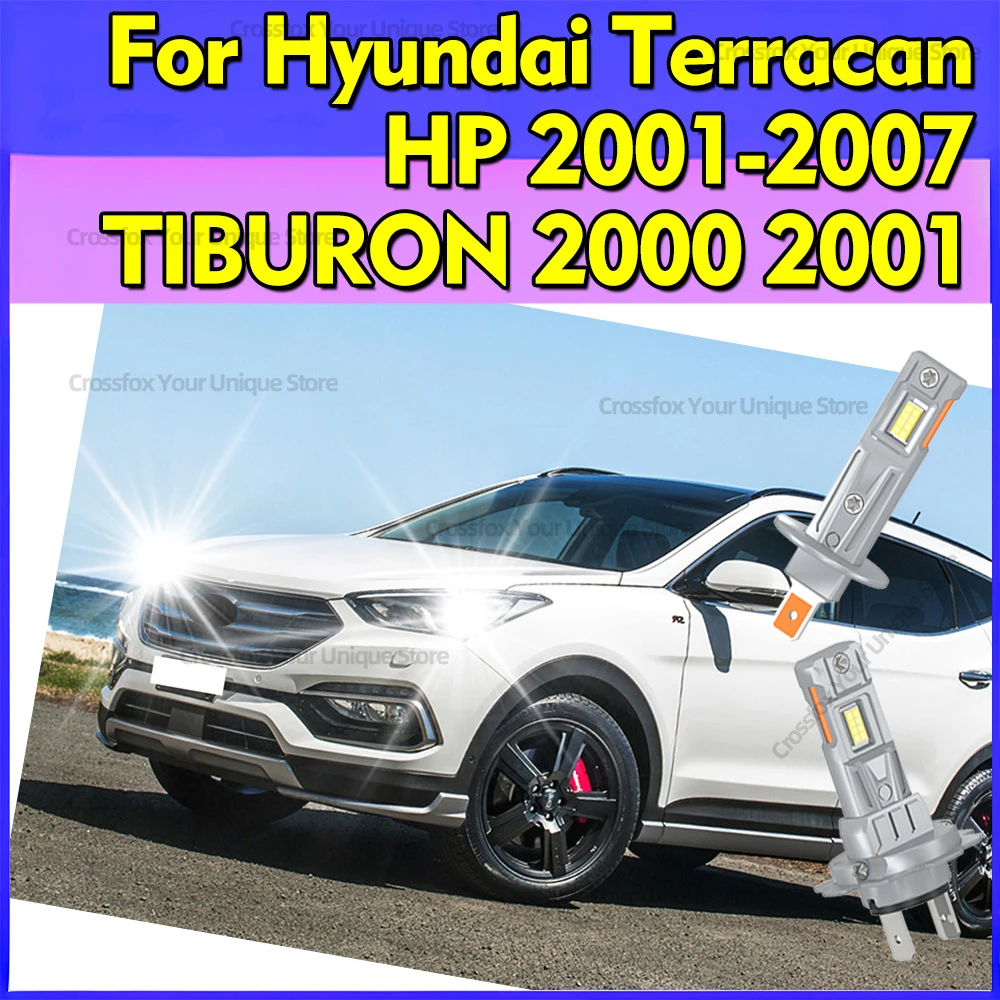 

2/4 шт. светодиодные фары 6000K 12В для Hyundai Terracan HP 2001-2007, TIBURON 2000-2001, лампы ближнего и дальнего света 30000LM, Plug&Play