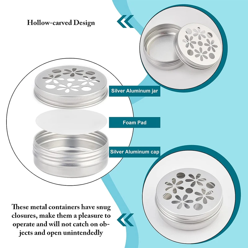 10Pcs Empty 5g-60g Round Aluminum Tin Jars W/ Screw Lid for Aromatherapy Creams Balm Nail Candle Cosmetic Container Tea Cans
