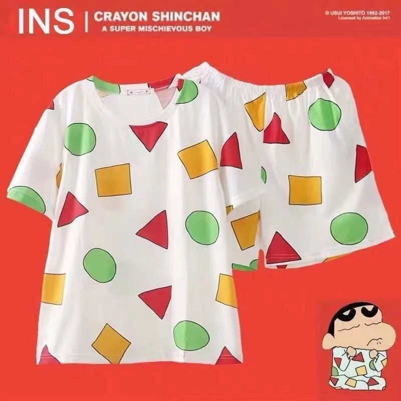 

Pijama Sin Chan Man Pajama Sinchan Cotton Summer Short Sets Japanese Pajamas for Couples Man and Woman Sleepwear 2024