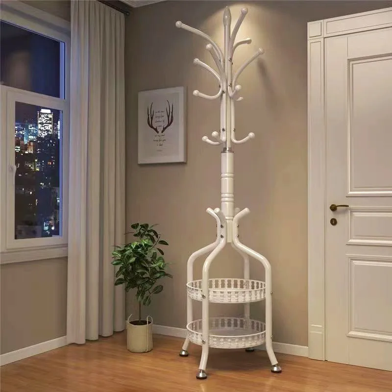 AOLIVIYA Bedroom Standing Coat Rack Floor Hat Hanger Clothing Storage Rack Marble Iron Hall Tree Bag Organizer