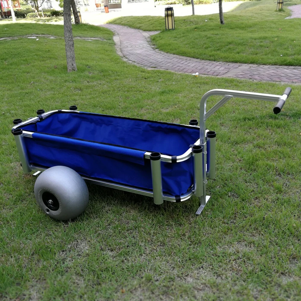 Two-wheeled folding car Fishing car with rod bracket Popular practical mesh structure ATV