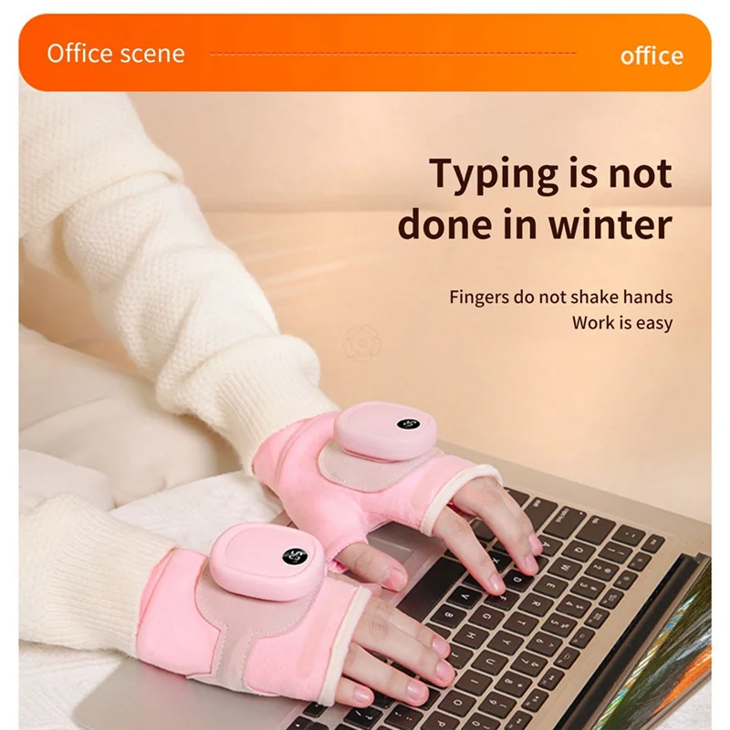 

Перчатки с подогревом, USB-перезаряжаемые перчатки для рук, зимние перчатки с полным пальцем для женщин, теплые